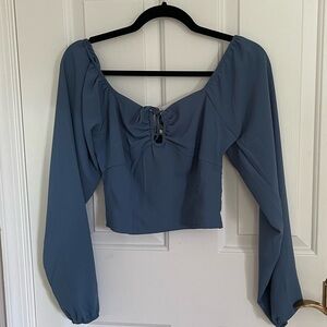 Long Sleeved Keyhole Crop Top